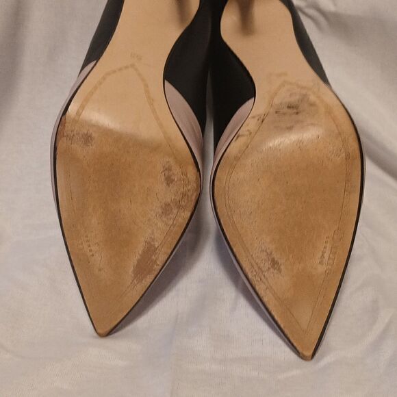 Dune London Anisa black/soft pink 2 tone leather stiletto heels size EU 38 US 7 - Picture 6 of 10
